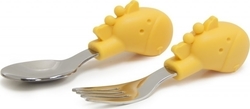 Marcus & Marcus Baby Set with Fork Giraffe made of Metal for 18+ months Yellow 2pcs