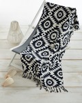 Whitegg 2 Black Beach Towel Pareo Black 175x90cm.