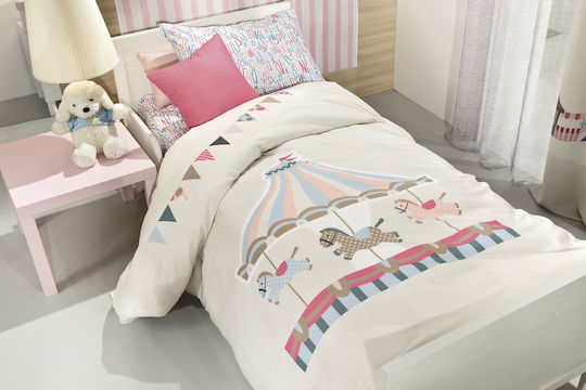 Saint Clair Детско Единично Одеяло Carousel Suede Бежово 160x220см