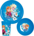 Set de hrănire Frozen Snowflakes din Plastic Albastru 3buc