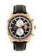 U.S. Polo Assn. Watch Chronograph Battery with Brown Leather Strap USP4530BR