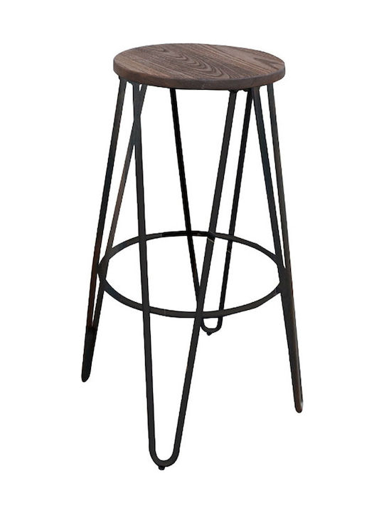 Stool for Bar Outdoor Arco Wood Dark Oak / Antique Black 33x33x76cm