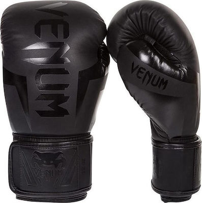 Venum Elite 1392 Synthetic Leather Boxing Competition Gloves Black