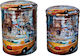 Stool For Living Room With Storage Space Upholstered with Leatherette Yellow Car Multicolour 2pcs 30x30x40cm