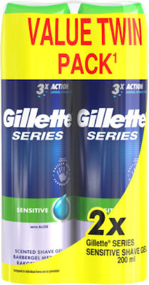 Gillette Sensitive Gel Ξυρίσματος για Ευαίσθητες Επιδερμίδες 2 x 200ml