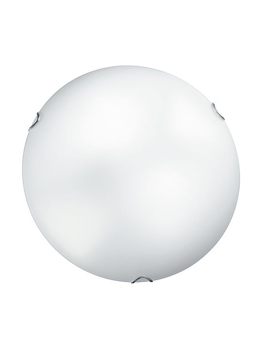 Fan Europe Oblo Κλασική Γυάλινη Πλαφονιέρα Οροφής με Ντουί E27 σε Λευκό χρώμα 40cm