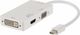Конвертор Thunderbolt мъжки към DVI-D / HDMI / VGA женски Бял 1бр