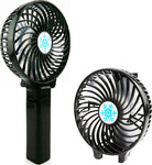 Handy Mini Fan 3.7V Ανεμιστηράκι Χειρός USB Επαναφορτιζόμενο 1300mAh Αναδιπλούμενο Μαύρο