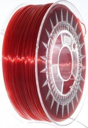Devil Design PETG 3D Drucker Filament 1.75mm Rubinrotes Transparent 1kg 1 Stück Spule