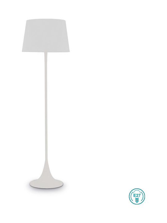 Ideal Lux London Floor Lamp H174xW50cm. with Socket for Bulb E27 White