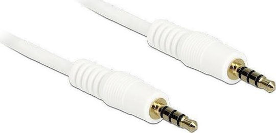 DeLock Καλώδιο Ήχου TRRS 3.5mm male - 3.5mm male Λευκό 2m με Επίχρυσους Ακροδέκτες 83441