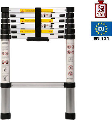 Telescopic Ladder Aluminum 7 of Steps with Maximum Height 2m JLAD07