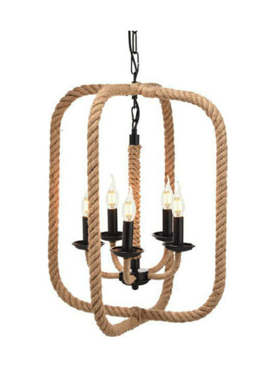 Aca Chandelier with Rope 8xE14 Beige 60cm 563608PRT