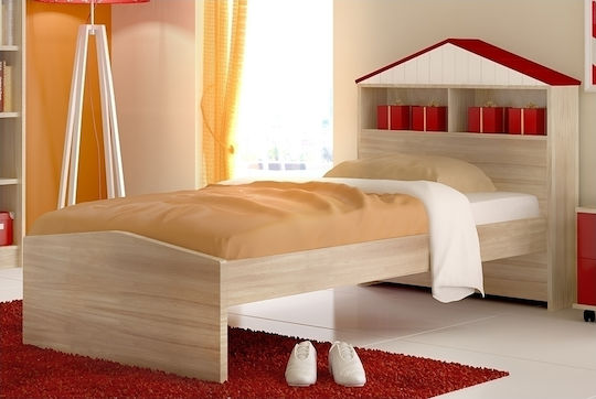 Serifos 2 Pat pentru Copii Semi Dublu Roșu pentru Saltea 110x190cm