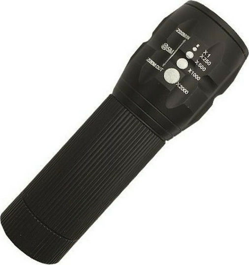 Eurolamp Taschenlampe LED IP44 mit maximaler Helligkeit 150lm Schwarz