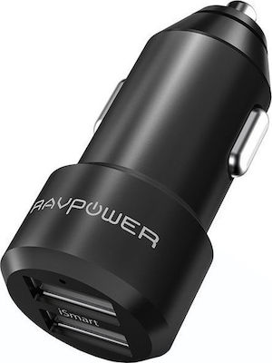 RAVPower Car Charger 24W 4.8A Aluminum Alloy Dual USB Total Intensity 4.8A