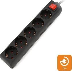 Omega Omega Power Strip 5 Sockets with 5m Cable