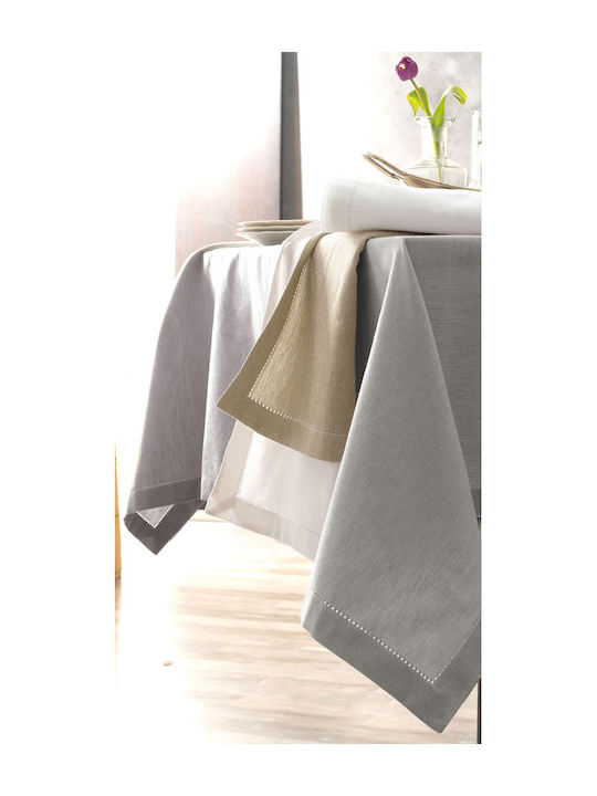 Rythmos Inez Cotton Checkered Tablecloth Μπεζ 140x140cm