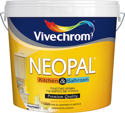 Vivechrom Neopal Kitchen & Bathroom Plastic Anti-Mildew Ecological Paint for Interior Use White 10lt