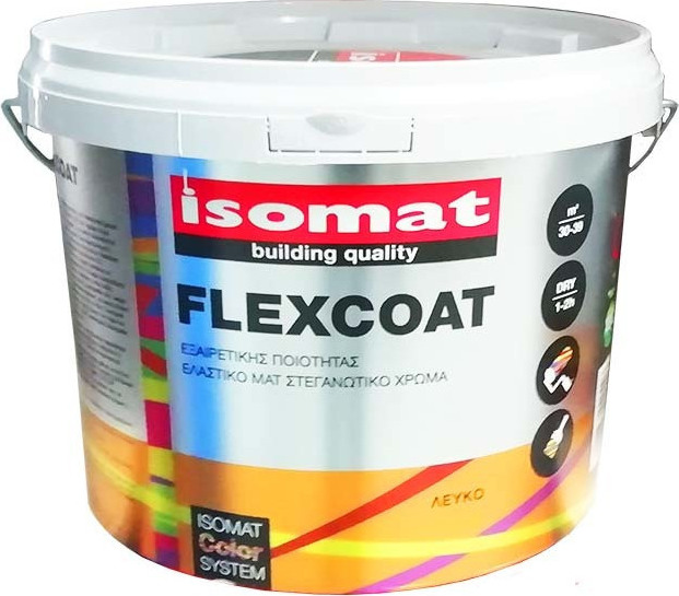 Isomat Flexcoat Πλαστικό Χρώμα Ακρυλικό για Εσωτερική και Εξωτερική Χρήση 10lt