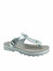 9004 Leather Women's Flat Sandals Anatomic in Silver Color