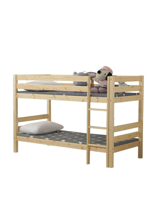 Παιδικό Κρεβάτι Κουκέτα για Στρώμα 90x200cm Φυσικό Benedict