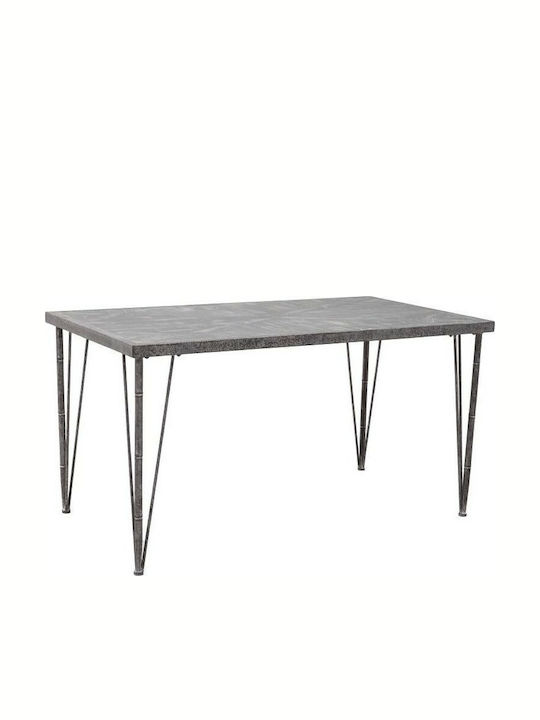 Tisch Küche Holz mit Metallgestell Aschgrau 145x79x76cm