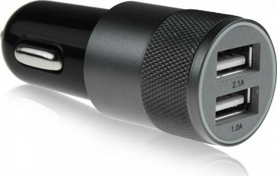 Lamtech Φορτιστής Αυτοκινήτου 12W 2.1A με Θύρες: 2xUSB Μαύρος