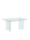 Glasser Clear Τραπέζι Κουζίνας Γυάλινο Διάφανο 150x90x75εκ.