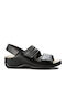 Berkemann Sofie Leather Women's Flat Sandals Anatomic in Black Color