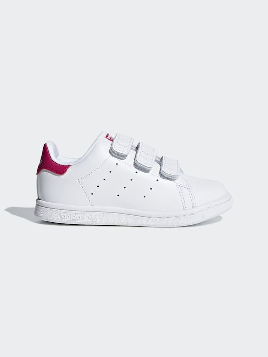 Adidas Παιδικά Sneakers Stan Smith με Σκρατς Footwear White / Bold Pink