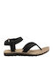 Teva Original Leather Women's Flat Sandals in Black Color