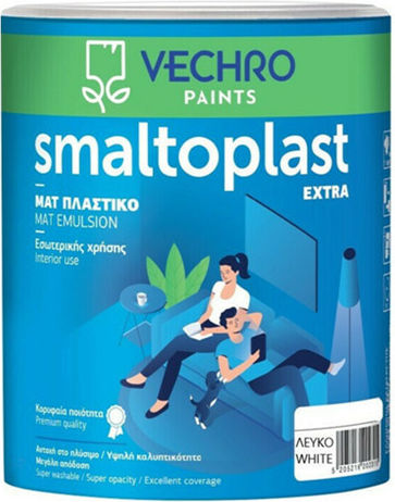Vechro Smaltoplast Extra Plastic Vopsea Ecologic pentru Utilizare Intern Alb 750ml