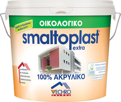 Vechro Smaltoplast Extra Plastic Ecological Acrilyc Paint for Exterior Use White 3lt