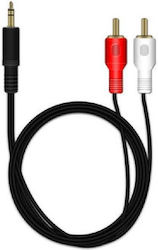 MediaRange MediaRange 3.5mm Jack Cable - RCA Male Black 1m with Gold Plated Terminals