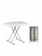 Blow Outdoor Dinner Foldable Table with Plastic Surface and Metal Frame White 76x49x72cm