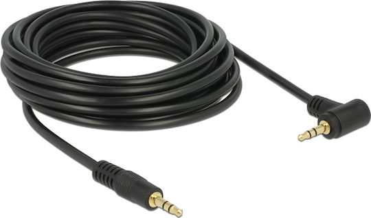 DeLock Καλώδιο Ήχου 3.5mm male - 3.5mm male Μαύρο 5m με Επίχρυσους Ακροδέκτες 83760