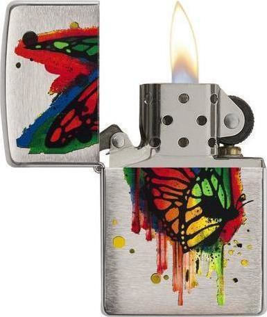 Zippo Schmetterling Winddichtes Feuerzeug Flamme Mehrfarbig