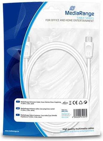 MediaRange Cablu Antenă Coaxial de sex masculin - Coaxial de sex feminin Alb 3.0m (MRCS163)