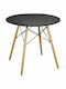 Minimal Table Kitchen Wooden Black 80x80x74.5cm