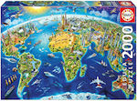 World Landmarks Globe Puzzle 2D 2000 Stücke