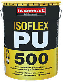 Isomat Isoflex PU 500 Ελαστομερές Επαλειφόμενο Στεγανωτικό Πολυουρεθάνης 6kg Λευκό
