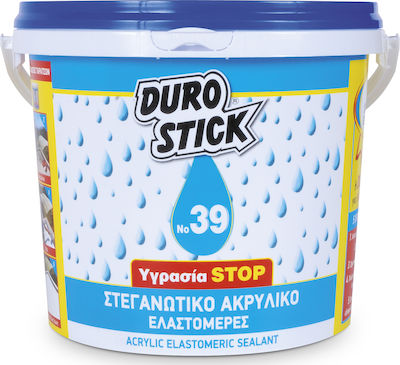 Durostick No 39 Ελαστομερές Ακρυλικό Επαλειφόμενο Στεγανωτικό 5kg Λευκό