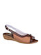 3621 Women's Peep Toe Platforms Brown