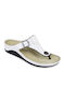 Berkemann Mila Leather Women's Flat Sandals Anatomic in White Color