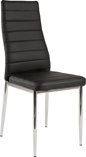 Patricia Dining Room Artificial Leather Chair Black 40x36x96cm