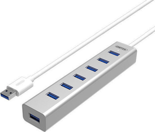 Unitek USB 3.0 Hub 7 Ports with USB-A Connection Silver