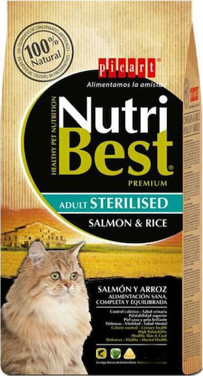 Nutribest Cat Sterilised Rice Dry Food for Sterilized Cats with Salmon 2kg