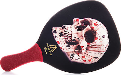 My Morseto Fashion Cardskull Beach Racket Black 400gr with Straight Handle Red
