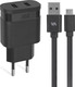 Rivacase Φορτιστής με 2 Θύρες USB-A και Καλώδιο micro USB Μαύρος (VA4122 BD1)